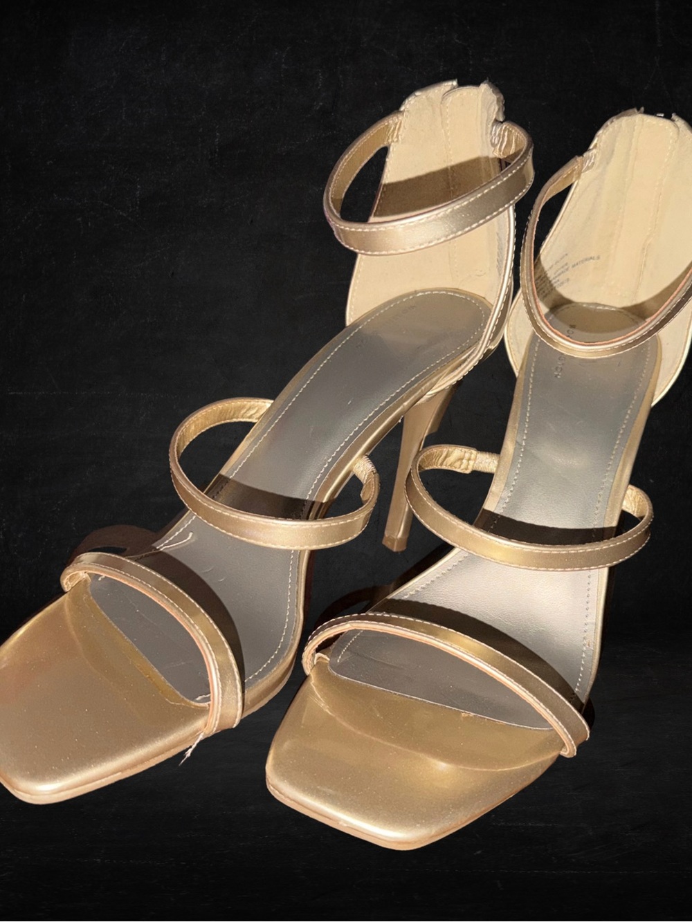 Worthington Metallic Gold Strappy High Heel Sandals